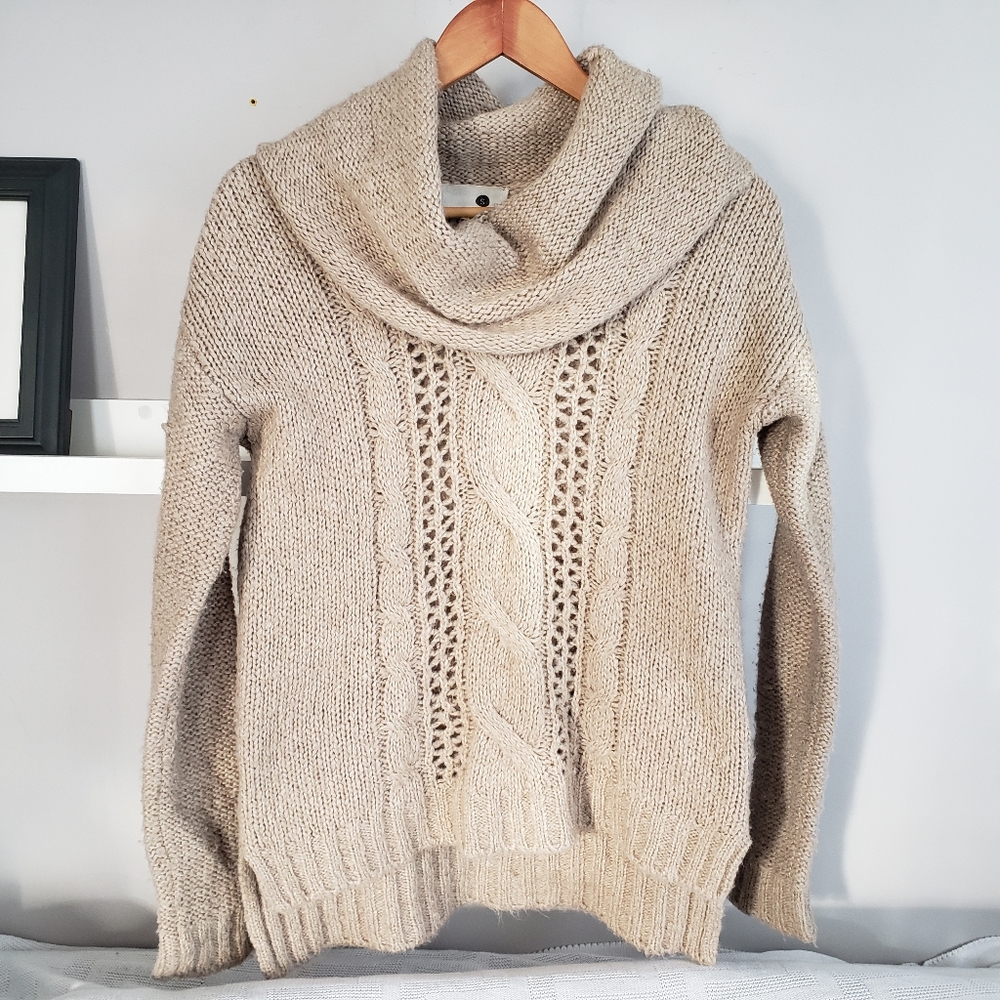 Pieces by Kensie Cozy Soft Oversized Cowl Knit Sweater Size Small